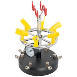 AIRCRAFT Air Brush Stand (6) 6 Ports & Pressure Guage